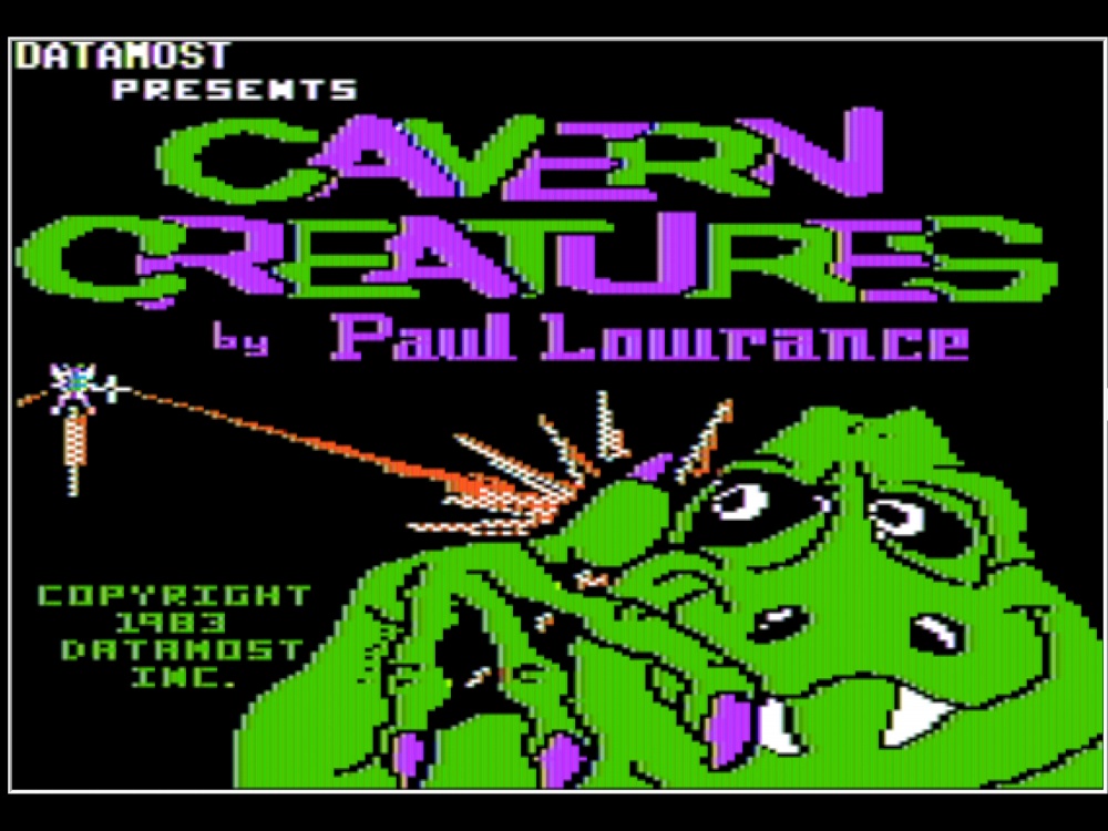Title Screen of Cavern Creatures for Apple II